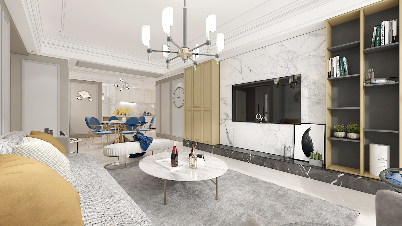 昆明銀海櫻花語現代二居室裝修效果圖_85平米25萬裝修設計案例